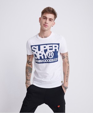 Superdry Denim Goods Co Print Férfi Pólók Fehér | XBJSI6598